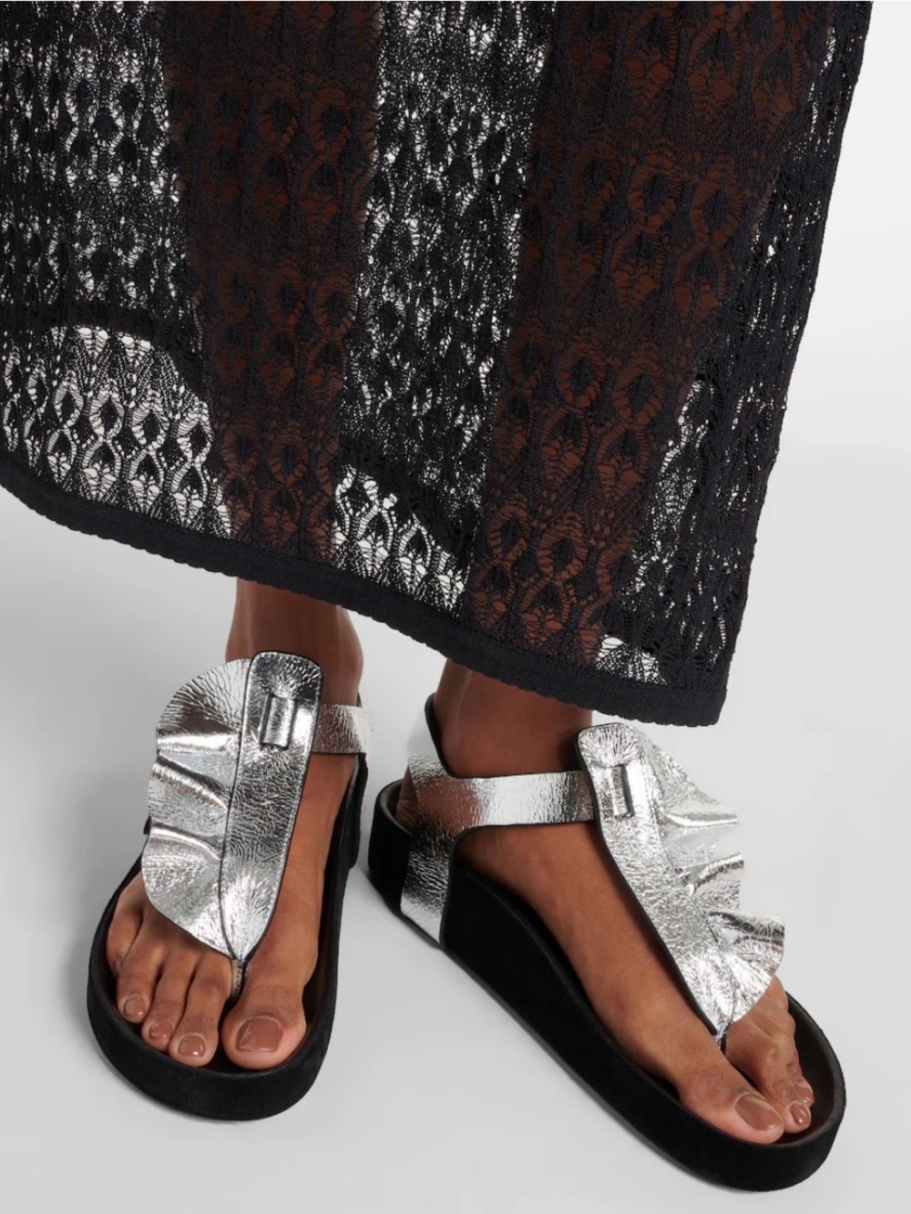 Isela silver metallic sandals by Isabel Marant